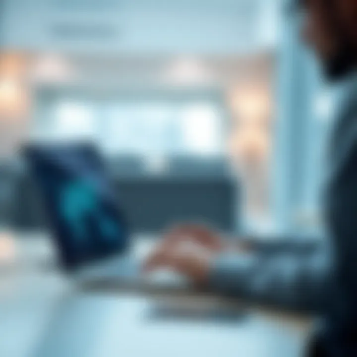 Using a Laptop Safely Online A person using a laptop with a secure connection