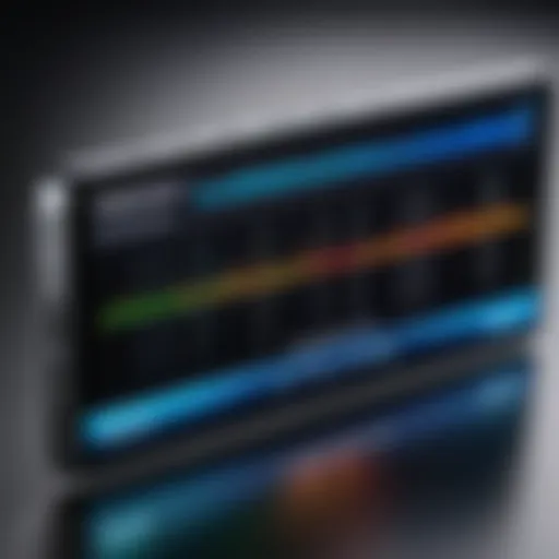 Visual representation of an equalizer interface on a Samsung device
