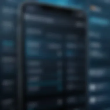 User interface of a security app