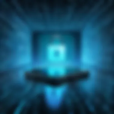 Digital Privacy and Security An abstract illustration of privacy and security in digital communication.