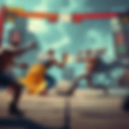 Dynamic Battle Scene Dynamic battle scene from a fast-paced fighting game