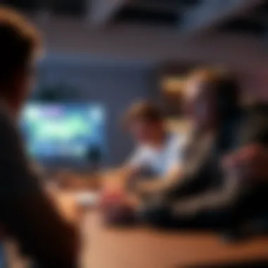 A group of friends engaging in multiplayer gaming