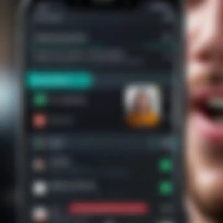 Close-up of voice recording features on an Android device