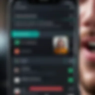 Voice Recording Features on Android Close-up of voice recording features on an Android device