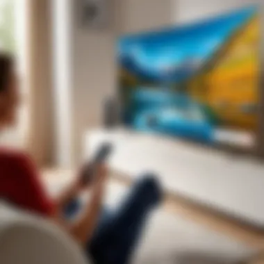 User enjoying seamless control with a remote app on Samsung TV