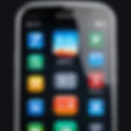 Close-up of a big button cell phone displaying large icons
