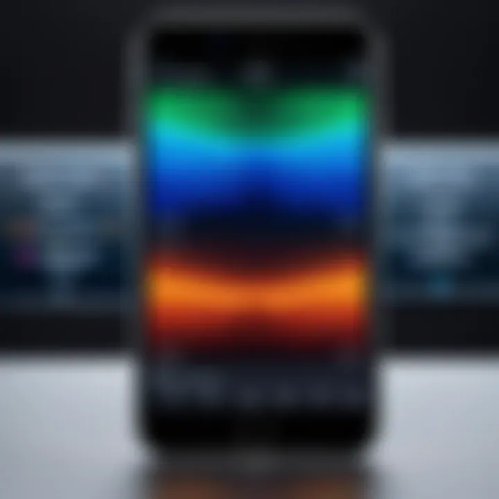 Comparison of different software filters on a smartphone screen