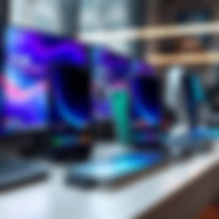 A stylish flat lay of the latest smartphones on a modern desk