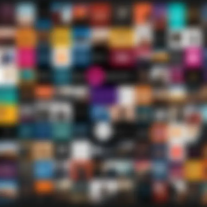 An artistic depiction of diverse musical genres coming together, illustrating the essence of collaborative playlists.