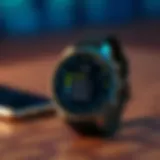 Stylish Smartwatch with Android Notifications A stylish smartwatch displaying notifications from an Android device