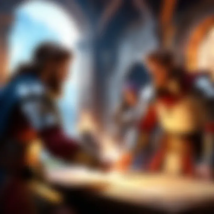 An illustration of a DnD game featuring rich storytelling and quests