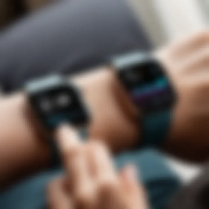 Fitbit app interface on Apple Watch