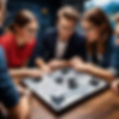 Teamwork in a Cooperative Puzzle Game A scene from a cooperative puzzle game emphasizing teamwork and strategy