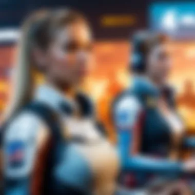 Diverse Characters in Multiplayer Gaming A captivating online multiplayer game interface showcasing diverse characters