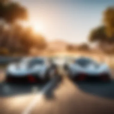 Competitive Virtual Racing Experience Exciting virtual racing scene featuring two competitive players