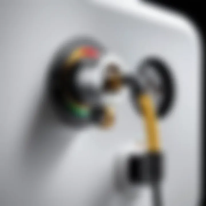 Close-up of a high-tech Google plug with connectivity features