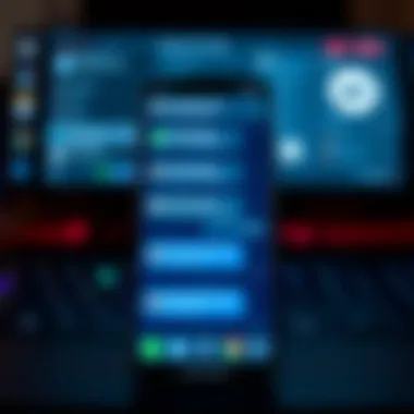 Screenshot showcasing diverse functionalities of a popular messaging application.