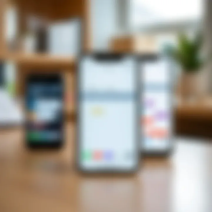 Seamless synchronization illustration showcasing both iPhone and Android devices.