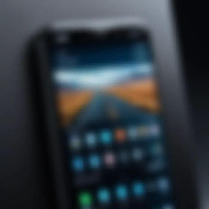 Close-up of a smartphone showcasing its features