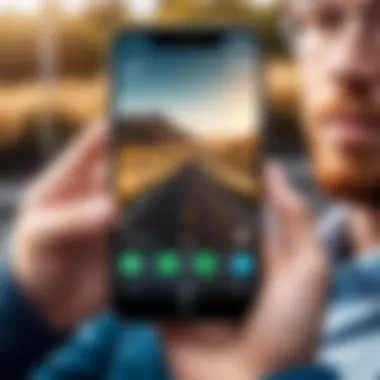 User Experience with Budget Smartphone A satisfied user with a budget smartphone in hand