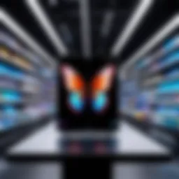 Inside a Samsung Galaxy Fold store showcasing the latest foldable devices