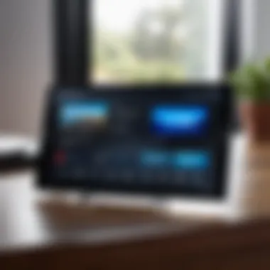 Samsung tablet displaying remote control interface