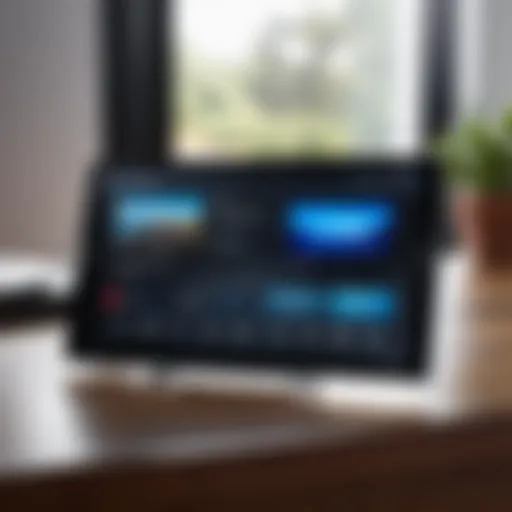 Samsung tablet displaying remote control interface