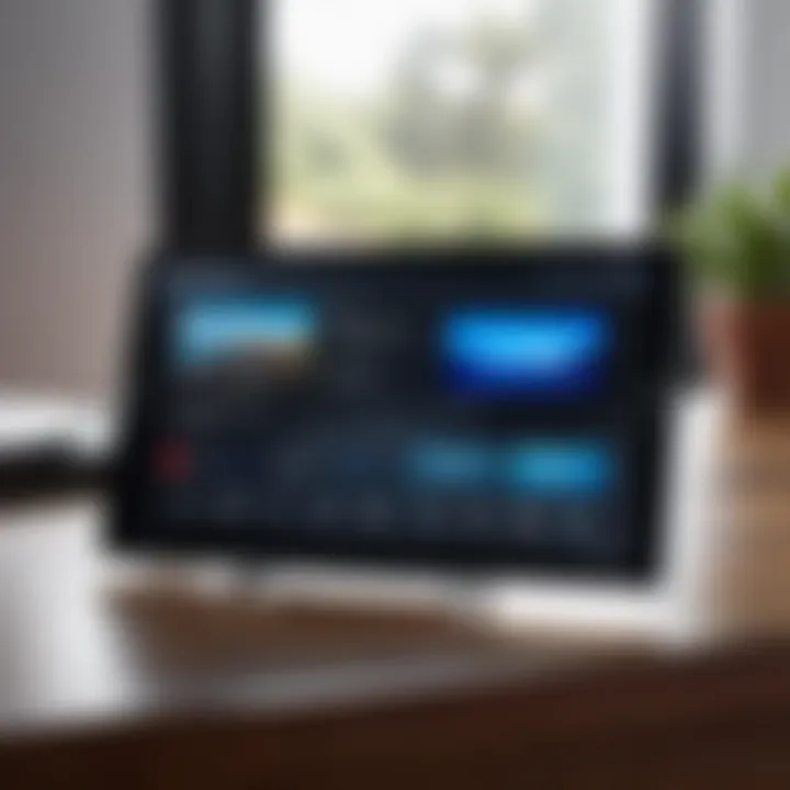 Samsung tablet displaying remote control interface