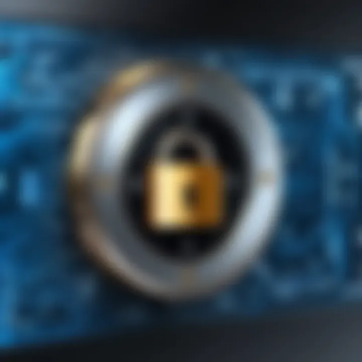 A close-up of a secure lock symbol on a screen