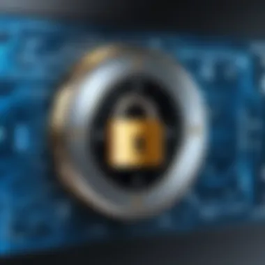 Symbolizing Enhanced Mobile Security A close-up of a secure lock symbol on a screen