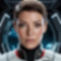 A detailed illustration of an android character from Star Trek