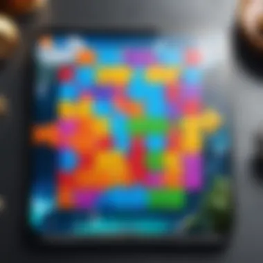 Challenging Puzzle Level A colorful puzzle game interface showcasing a challenging level