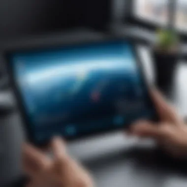 Tablet Enhancing Productivity User interacting with a tablet for productivity tasks