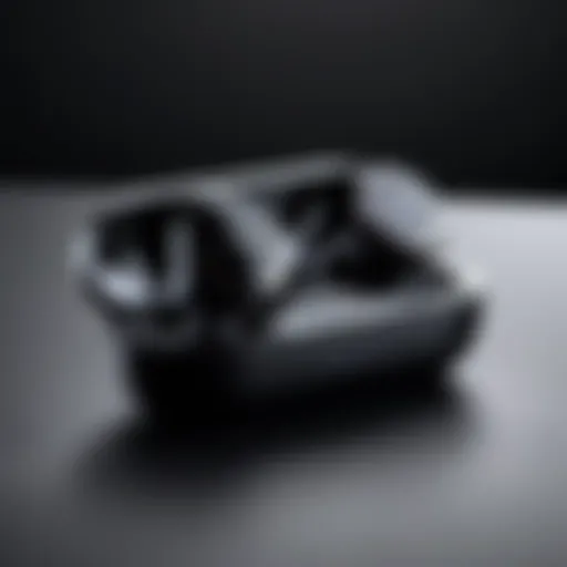 Close-up view of premium wireless earbuds showcasing design and features