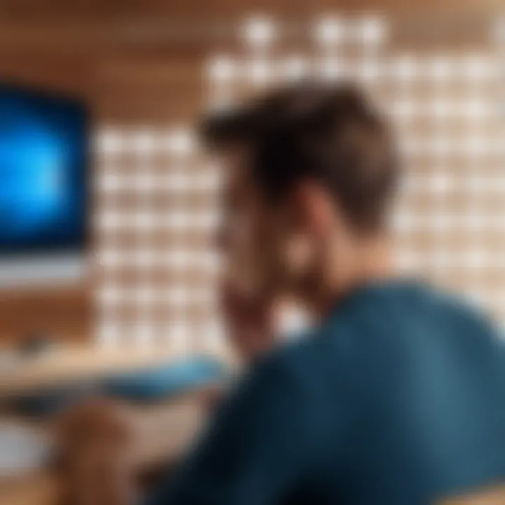 A user enjoying a word puzzle game, highlighting cognitive engagement