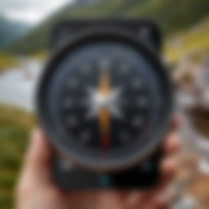 Practical use case scenario with Compass app in outdoor navigation