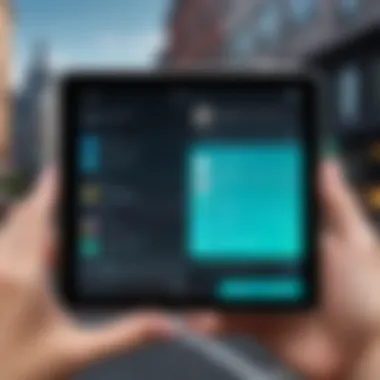 User Interface of a Two-Way Communication App Illustration of two-way communication app interface showcasing messaging features