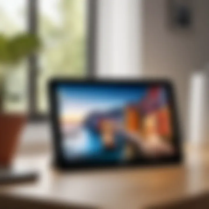 A basic tablet being used in a home environment
