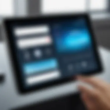 User Interface of a Basic Tablet A close-up of a user interface on a basic tablet