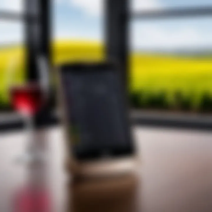 Display of the LG Wine Smart's user interface highlighting its features