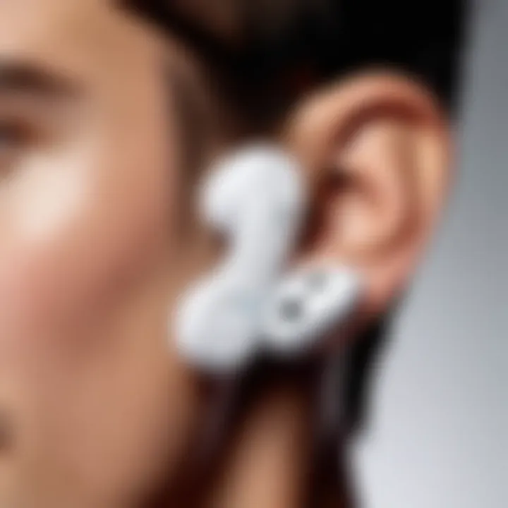 Illustration depicting the features of Sony WF earbuds