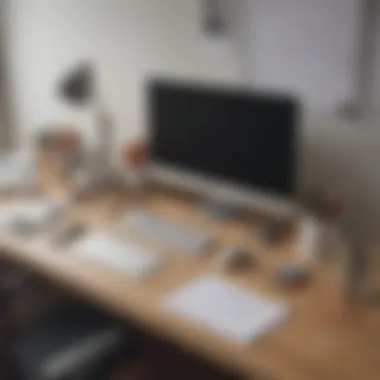 A close-up of a desk adorned with quirky office supplies