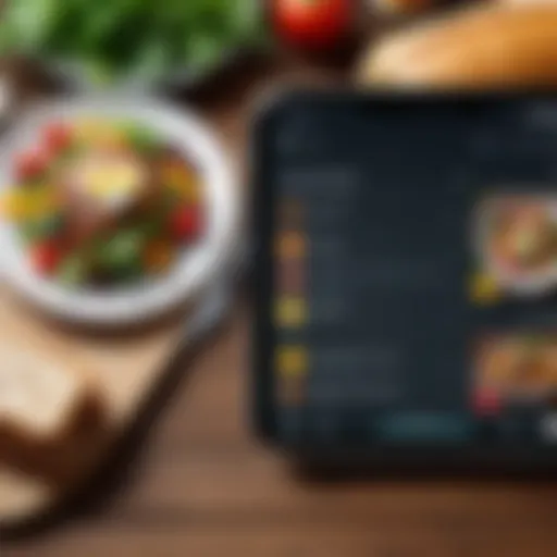 User interface of a food tracking app showcasing meal entries