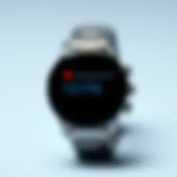 Stylish Android smartwatch displaying messaging interface