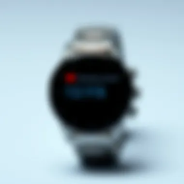 Stylish Android smartwatch displaying messaging interface