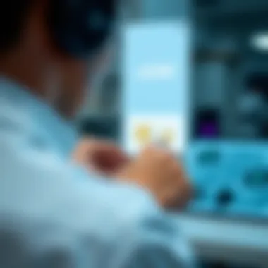A user interacting with a digital interface to activate eSIM