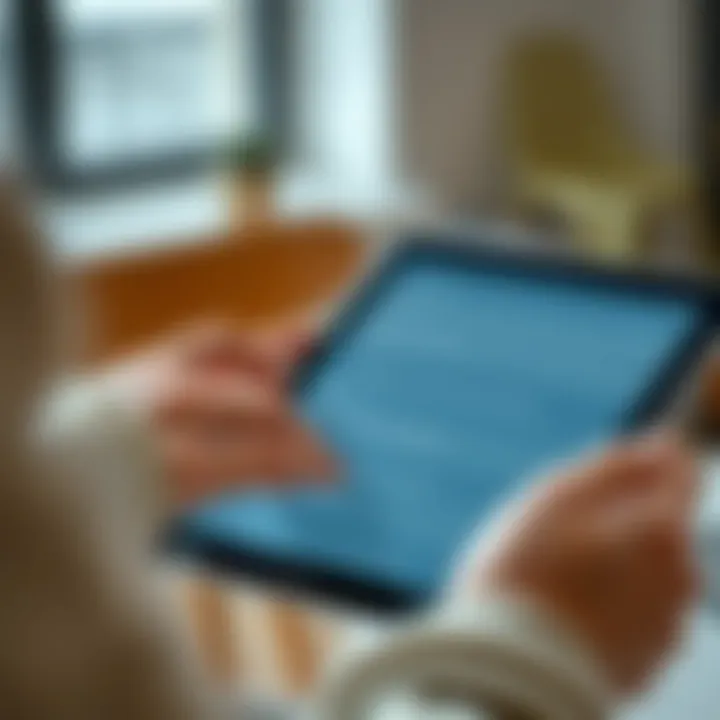 A close-up of a user engaging with a todo list app on a tablet