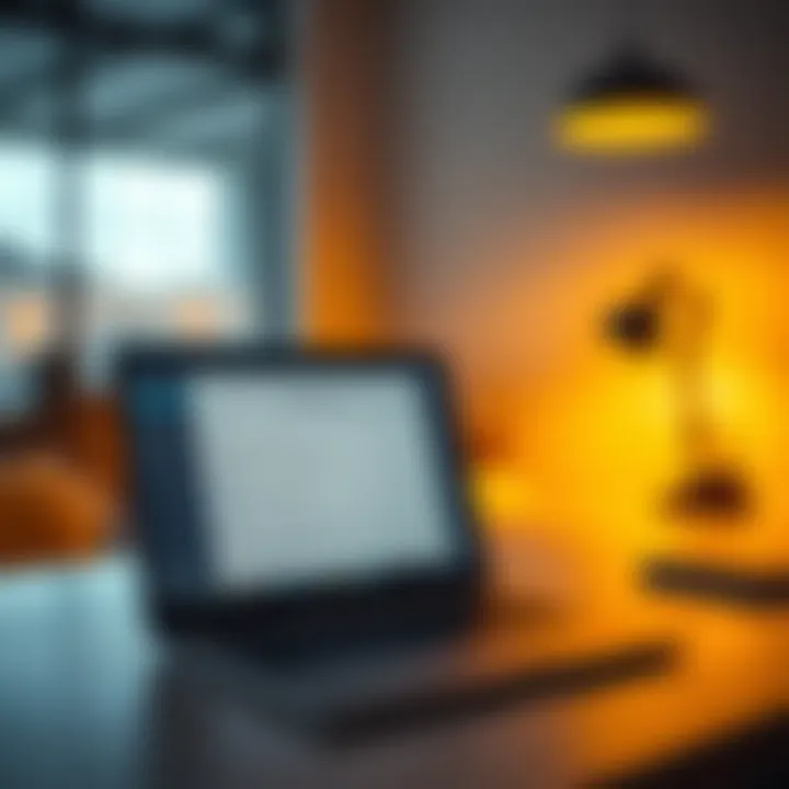 A modern workspace featuring a laptop and a todo list app on screen