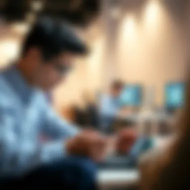 Two players intensely focused on their mobile devices during a game session