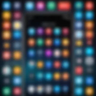 Colorful app icons on a smartphone screen